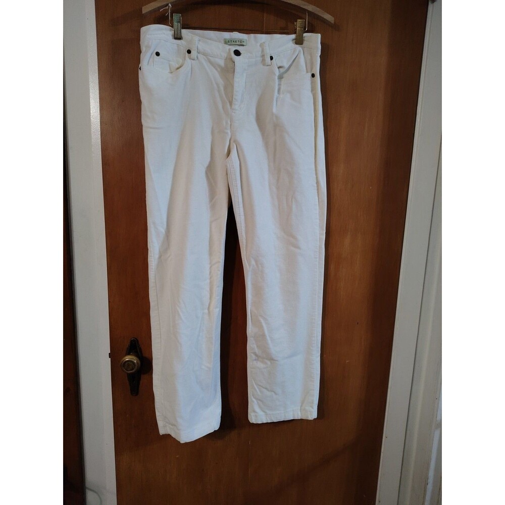 Belongings Stretch White Mid Rise Jeans Women Size 10